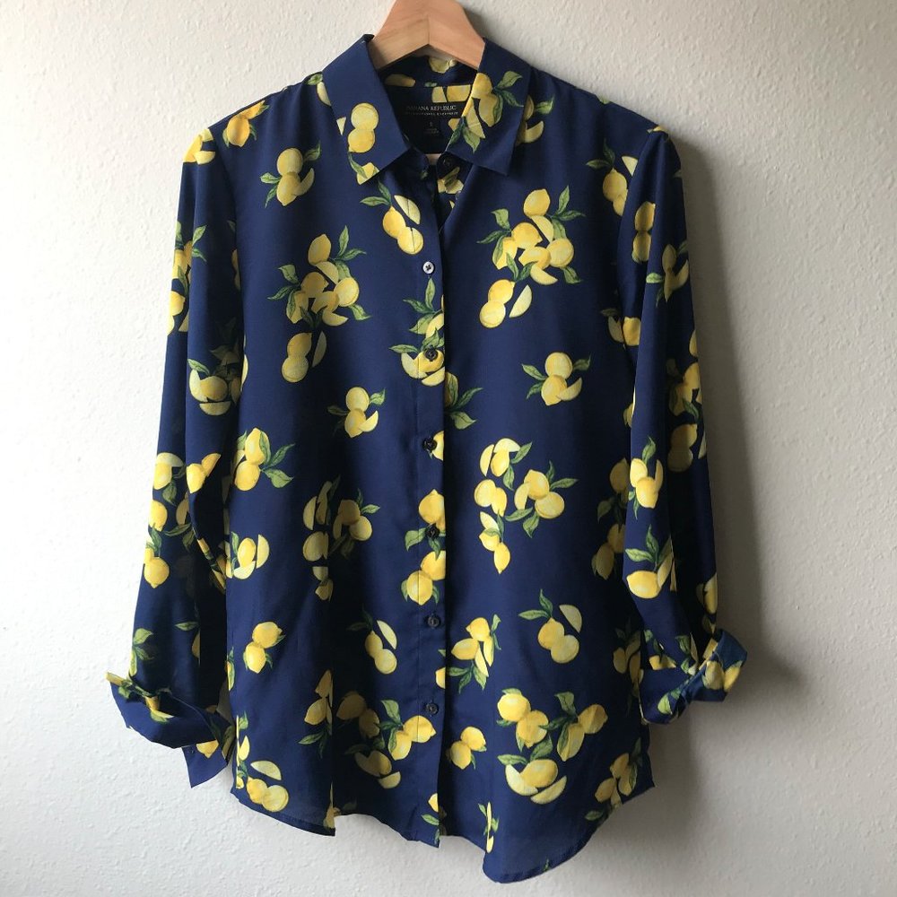 Banan Republic Lemon Print Blouse